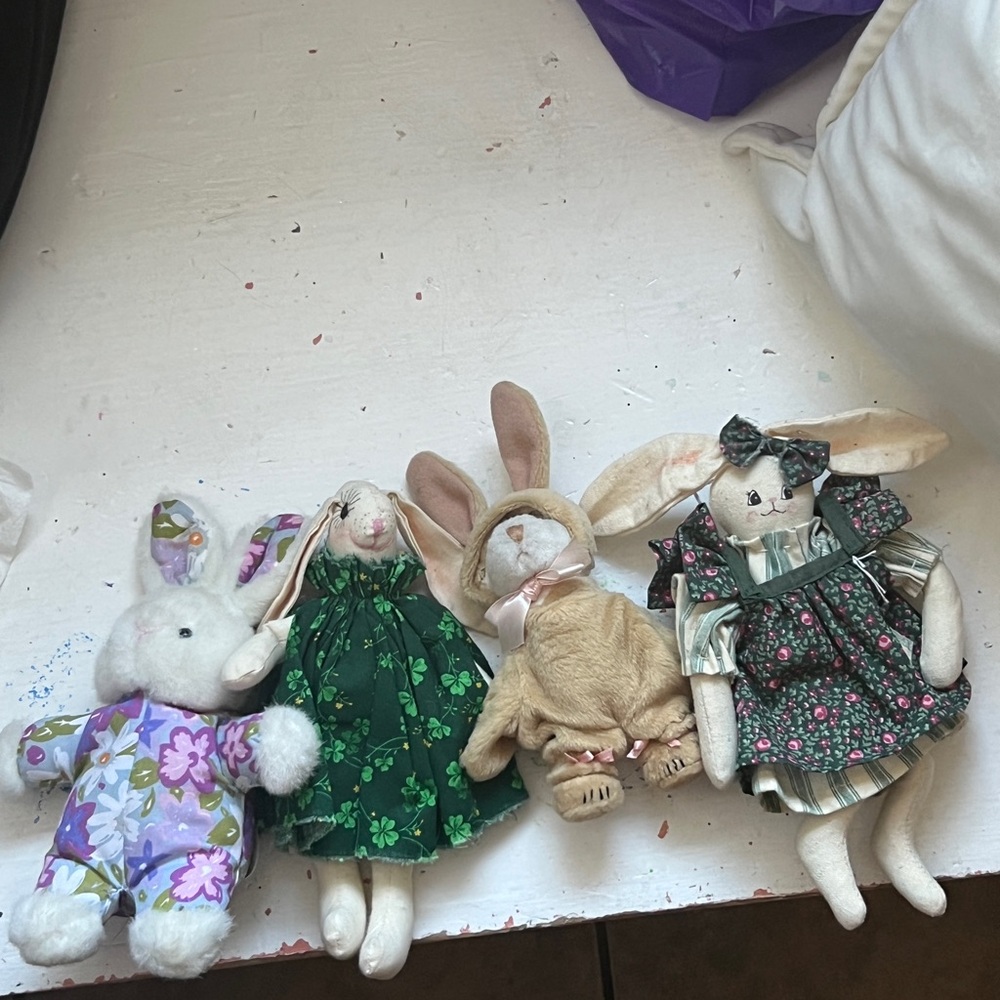 1994 Vintage Adorable Plush Bunny Toy Collection for Small Pets